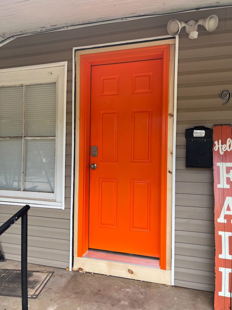 Picture of an orange door