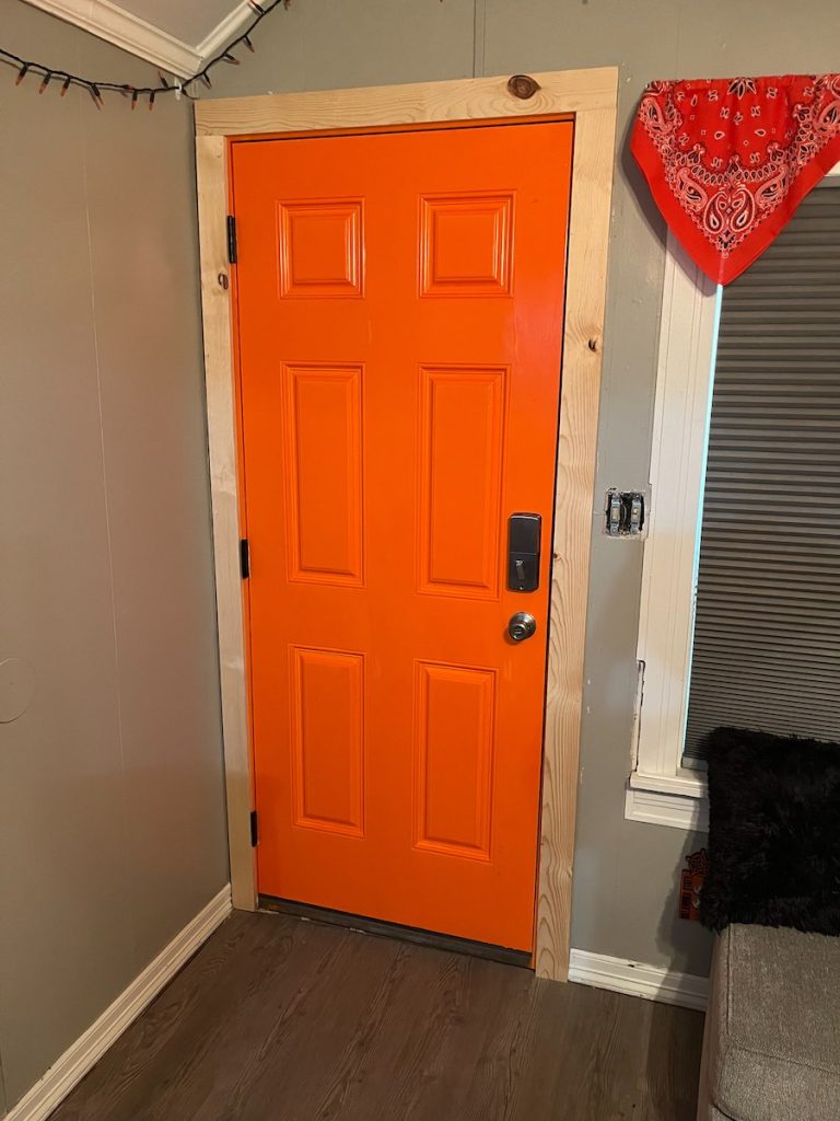 Picture of an orange door