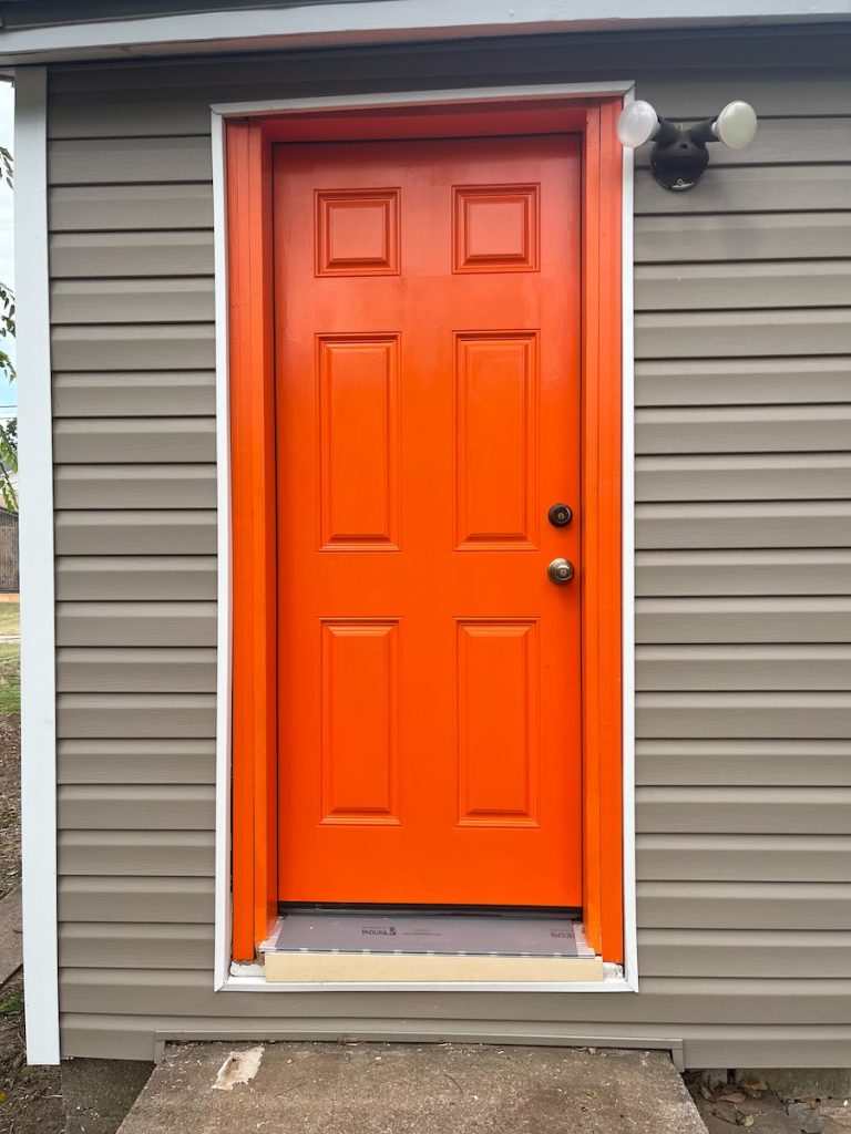 Picture of an orange door