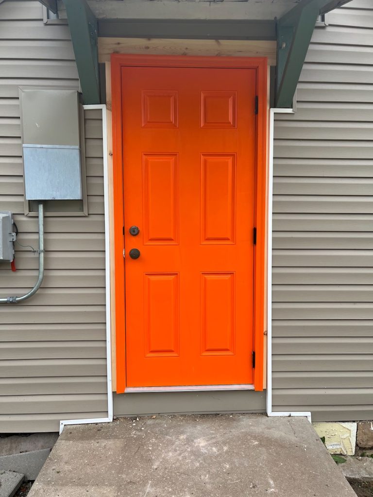 Picture of an orange door